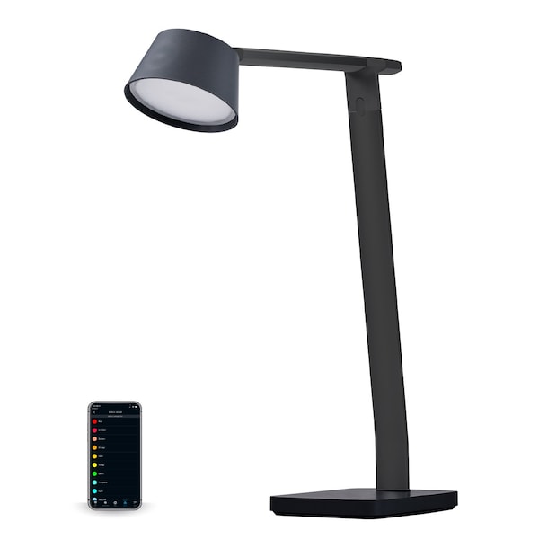 Black & Decker Smart Desk Lamp w/USB Charging Port, Automatic Circadian Lighting + 16M RGB Colors LED2200-USBSM-BK - main